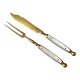 Antique Fruit Cutlery Set for 6 · Brass & Mother-of-Pearl · Original Box