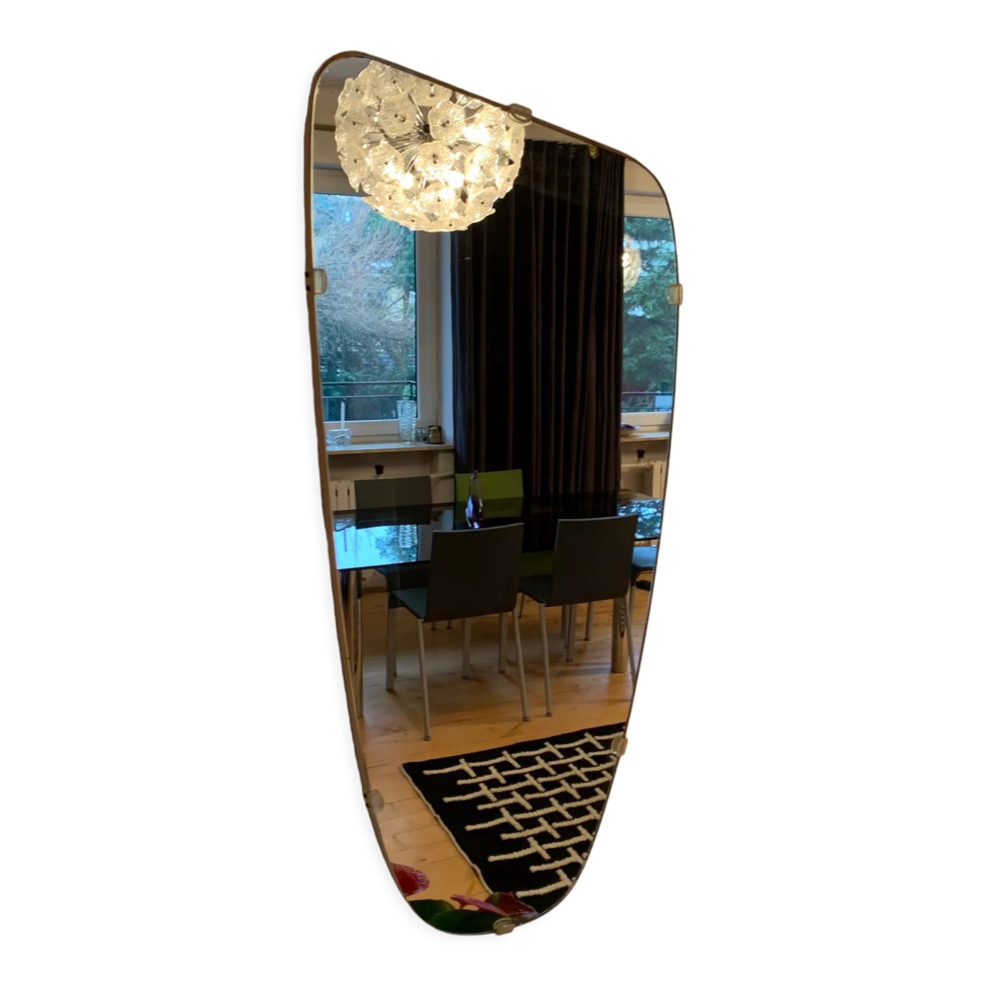 1960s asymmetrical mirror 35x78cm