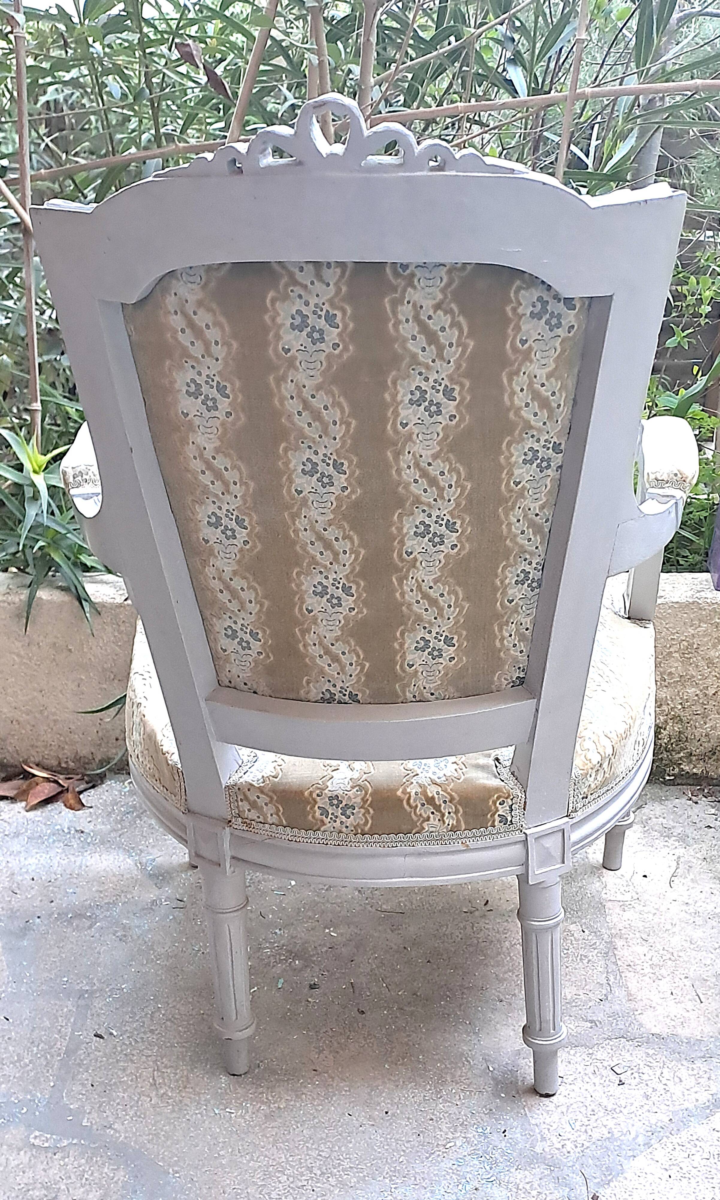 Napoleon III Victorian Armchair Velvet Fabric 19th Century