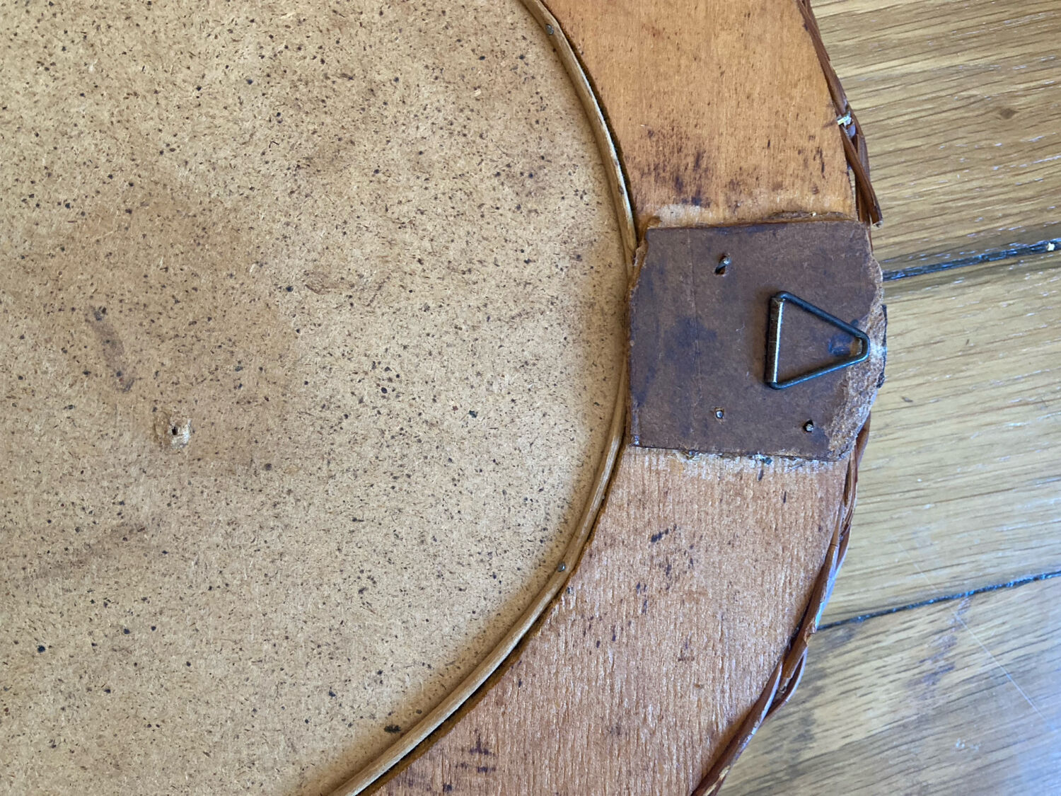 Oval wicker rattan mirror