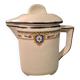 Old covered jug, vintage, geometric frieze and flowers with a border.