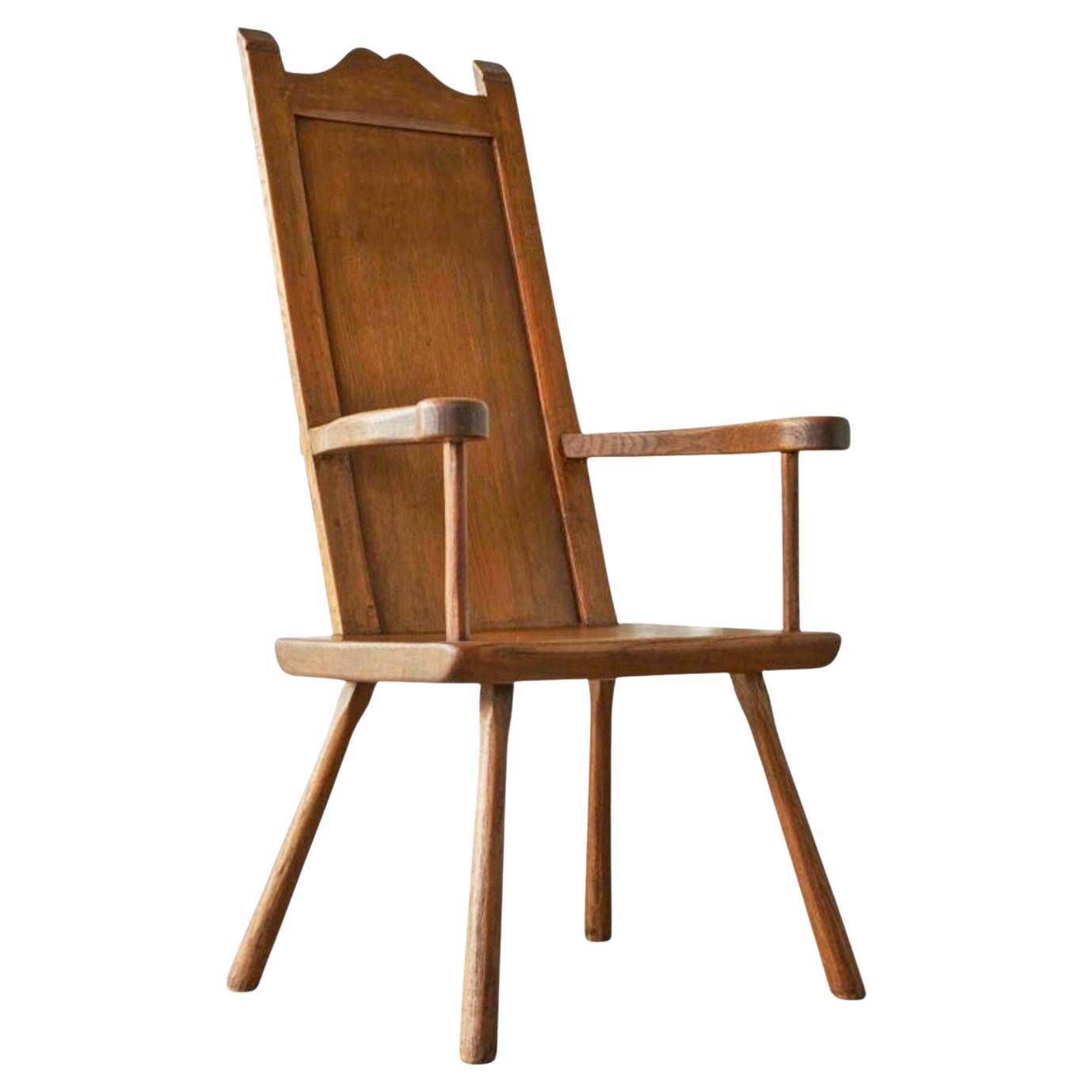Traditional Armchair Folk Style in Oak 1930s