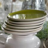 6 glazed ceramic dessert plates