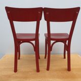 4 red chairs bistro Baumann