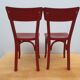 4 red chairs bistro Baumann