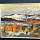 Original Swedish Oil on Panel – “Autumn Shore” by Harry Sahlin – Dated 1973