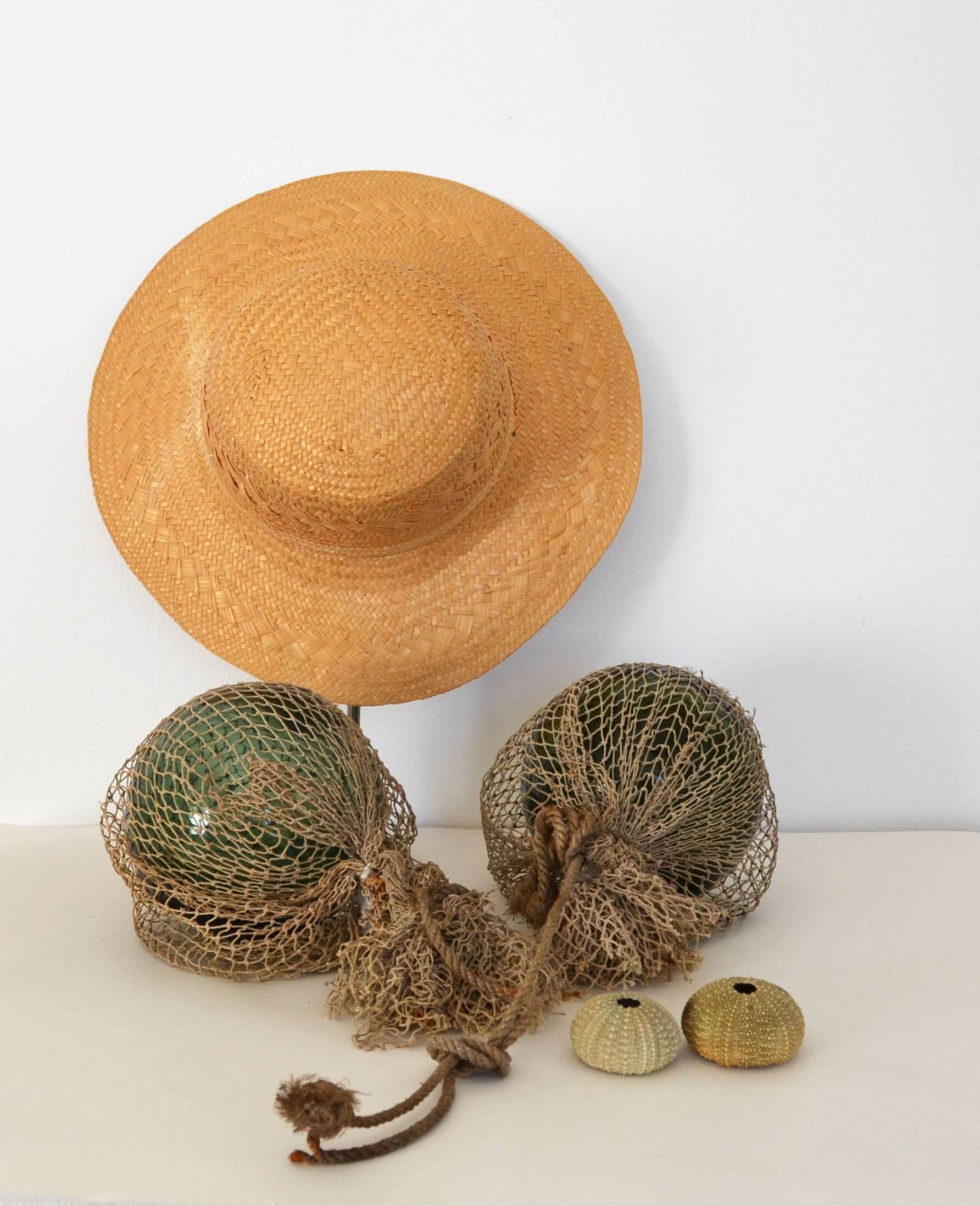 Two old glass floats