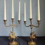 Set of two vintage jumper candlesticks