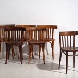 Chaises de bistrot anciennes (vers 1920). Ensemble de 6 pièces #1