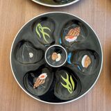 4 Henriot oyster plates