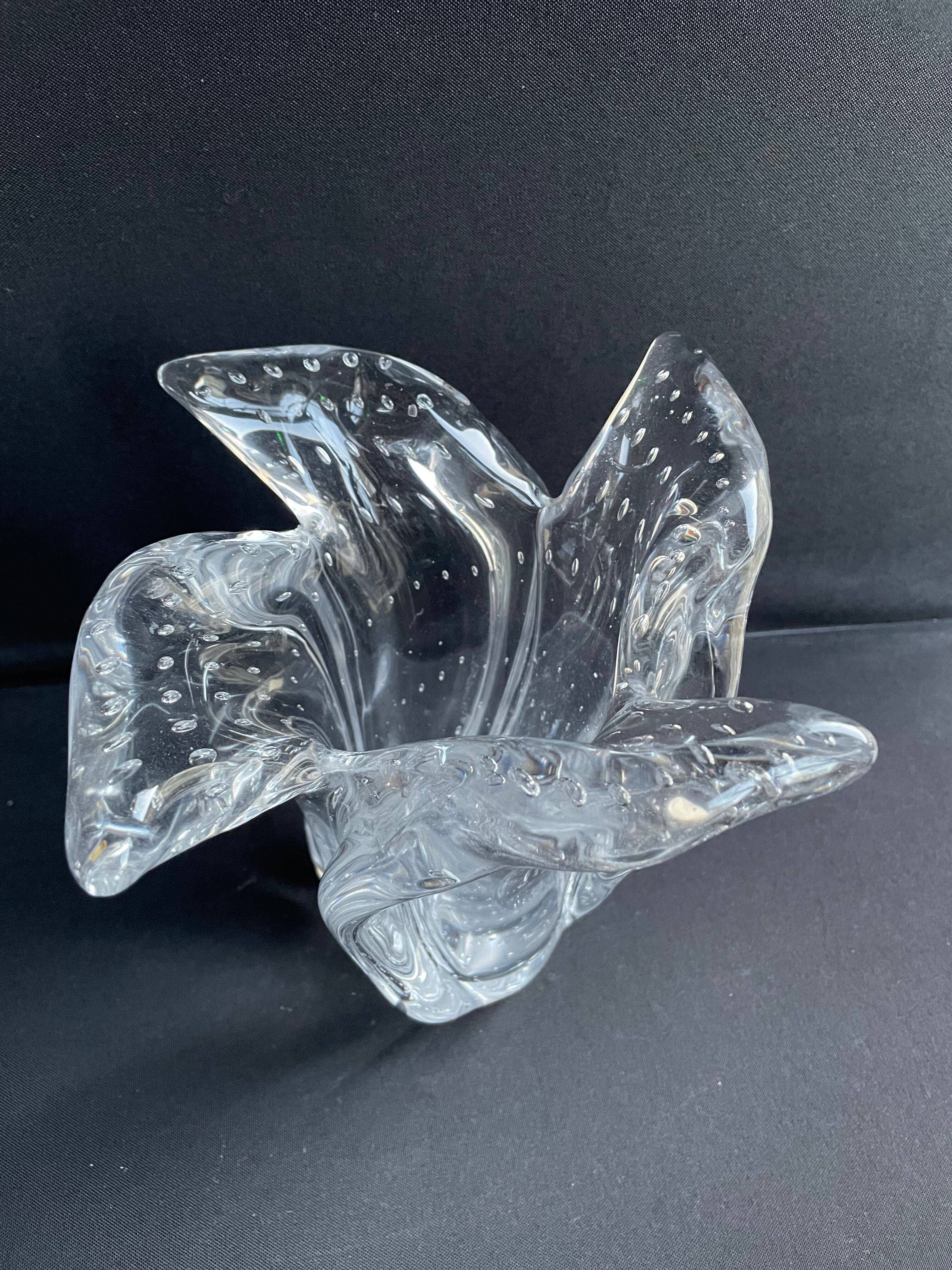Schneider XXth bubbled crystal vase