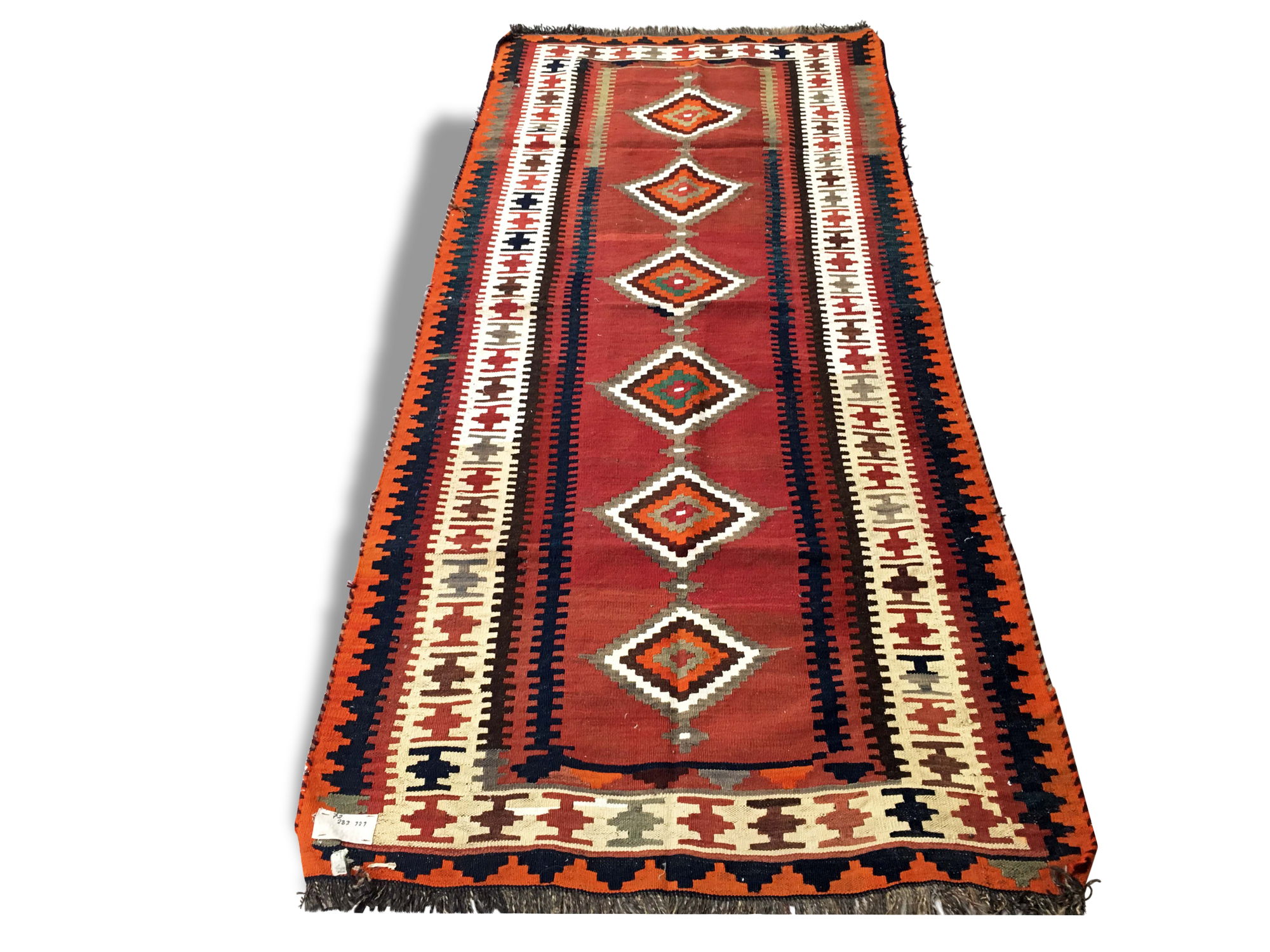 Woven carpet Persian: Kilim Gashqai 283 x 121 cm - Iran - around 1970