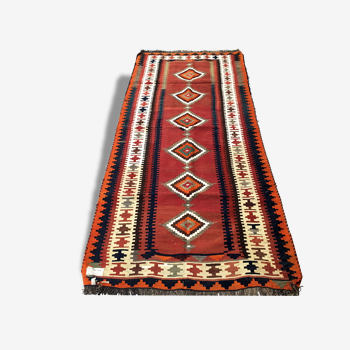 Tapis tissé Persan: Kilim Gashqai 283x121 cm - Iran - vers 1970