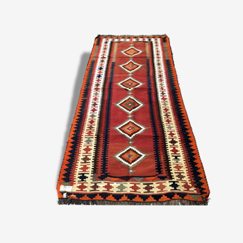 Woven carpet Persian: Kilim Gashqai 283 x 121 cm - Iran - around 1970