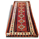 Woven carpet Persian: Kilim Gashqai 283 x 121 cm - Iran - around 1970