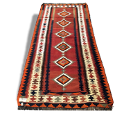 Tapis tissé Persan: Kilim Gashqai 283x121 cm - Iran - vers 1970