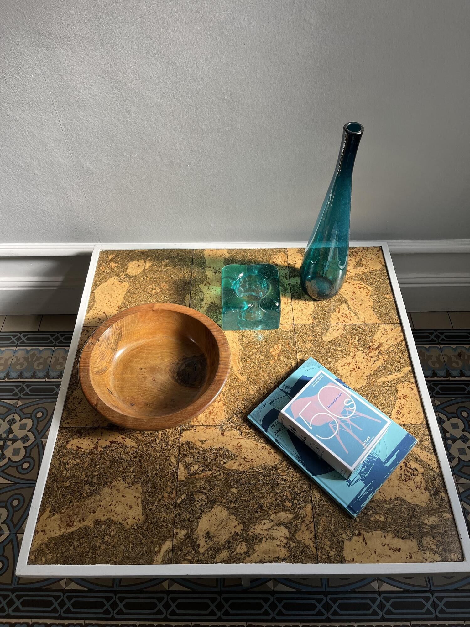 Wood and cork coffee table 1970