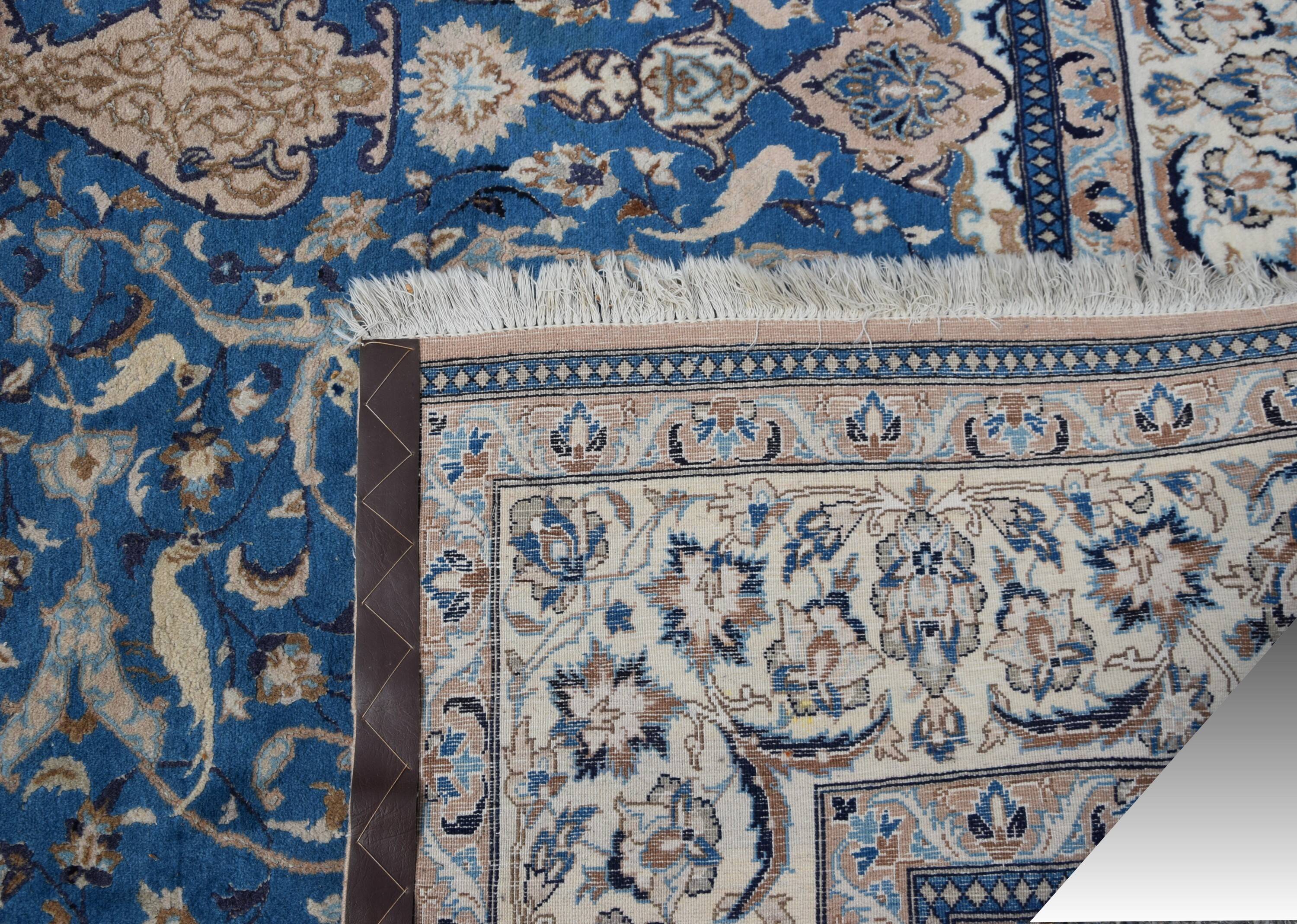 Tapis d'Orient Persan Iran Naïn laine et soie -3.20 X 210 Mètres