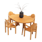 Solid Pine Dining Set by Rainer Daumiller for Hirtshals Savvaerk, Denmark