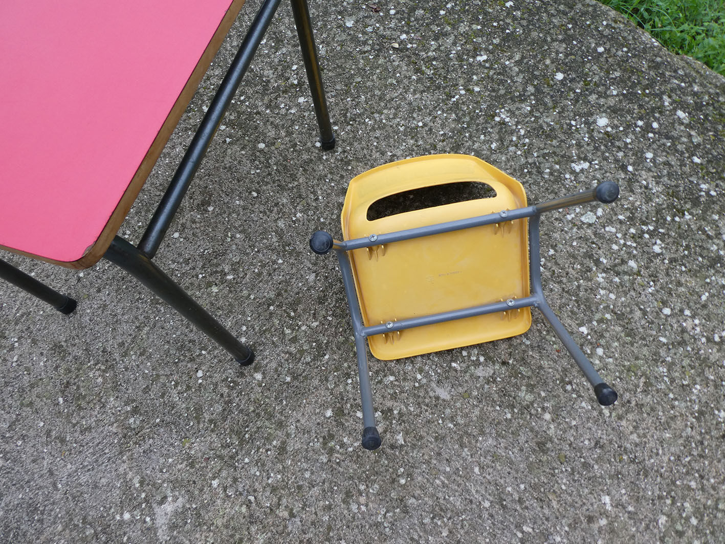 Child desk and vintage schoolboy chair