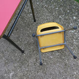 Child desk and vintage schoolboy chair