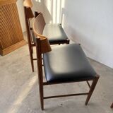 Set of 4 Italian chairs by Gianfranco Frattini.
