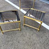 Table basse vintage plateau verre