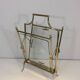 Brass and Transparent Glass Magazine Rack by Maison Jansen