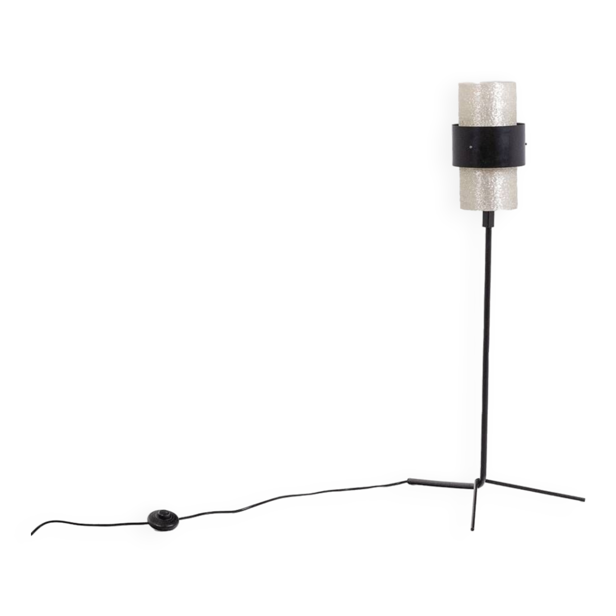 Tripod lamp in granite lucite and lacquered metal. 1950s.