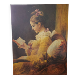 Old Table "The Reader" – Oil on Canvas – 18th Century Style