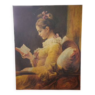 Old Table "The Reader" – Oil on Canvas – 18th Century Style