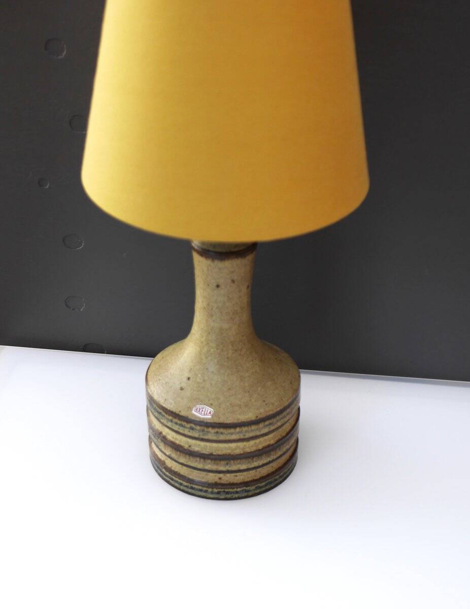 Vintage Danish stoneware pottery table lamp from Axella, 1970s