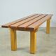 Vintage handmade robust slatted BENCH, Netherlands 1970s