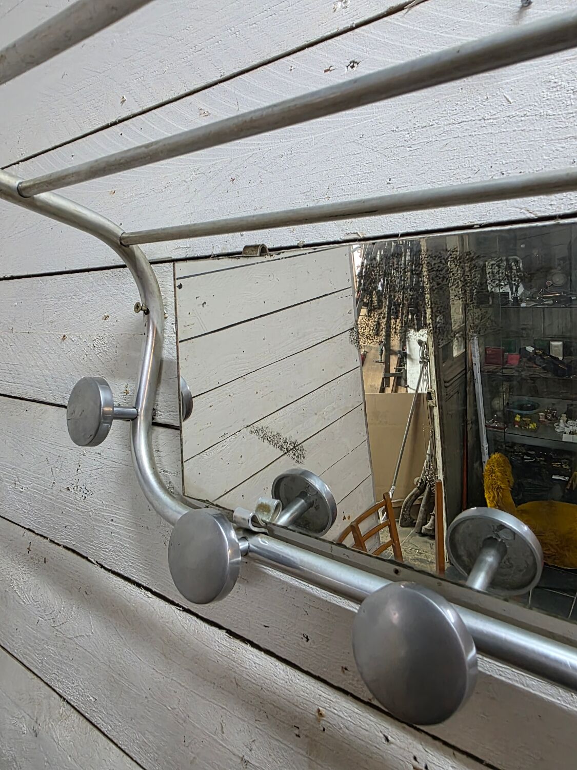 1960s aluminum coat rack