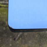Blue formica set, a table and its 4 chairs, vintage, 60s