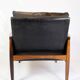 Armchair Made In Rosewood & Black Leather Cushions By Hans Olsen From 1960s