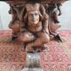 Jean-Maurice Rothschild (1902-1998) Table basse bois sculpté fer forgé et marbre