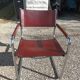 Set of 6 brown leather armchairs