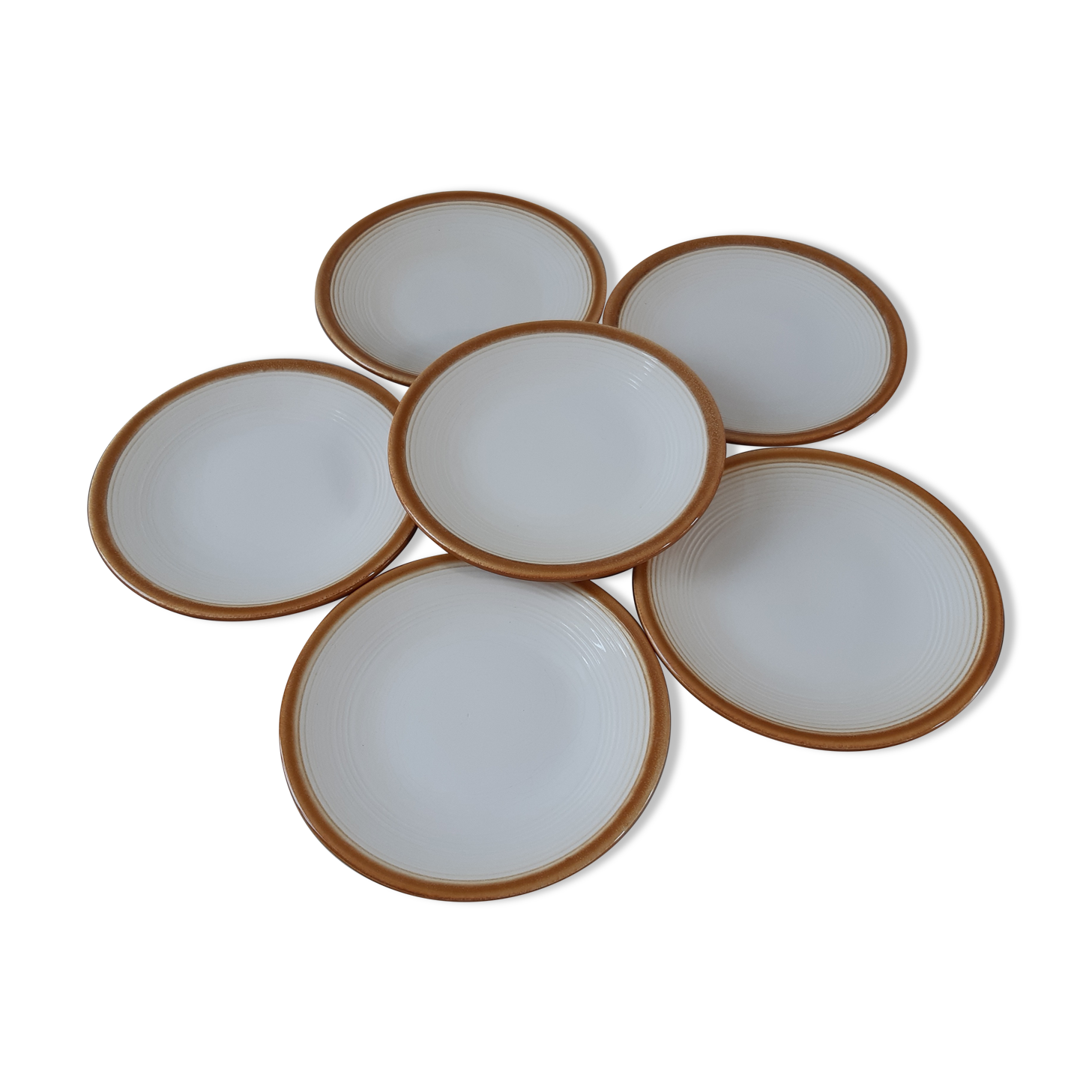 Lot de 6 assiettes à dessert Salins modèle "Tolosa" années 50-60