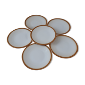 Set of 6 dessert plates Salins model "Tolosa" 50-60s