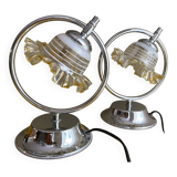 Pair mid century modern bedside lamps