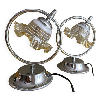 Paire de lampes de chevet modernes du milieu du siècle