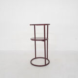 Bordeaux red metal circle Bauhaus style chair