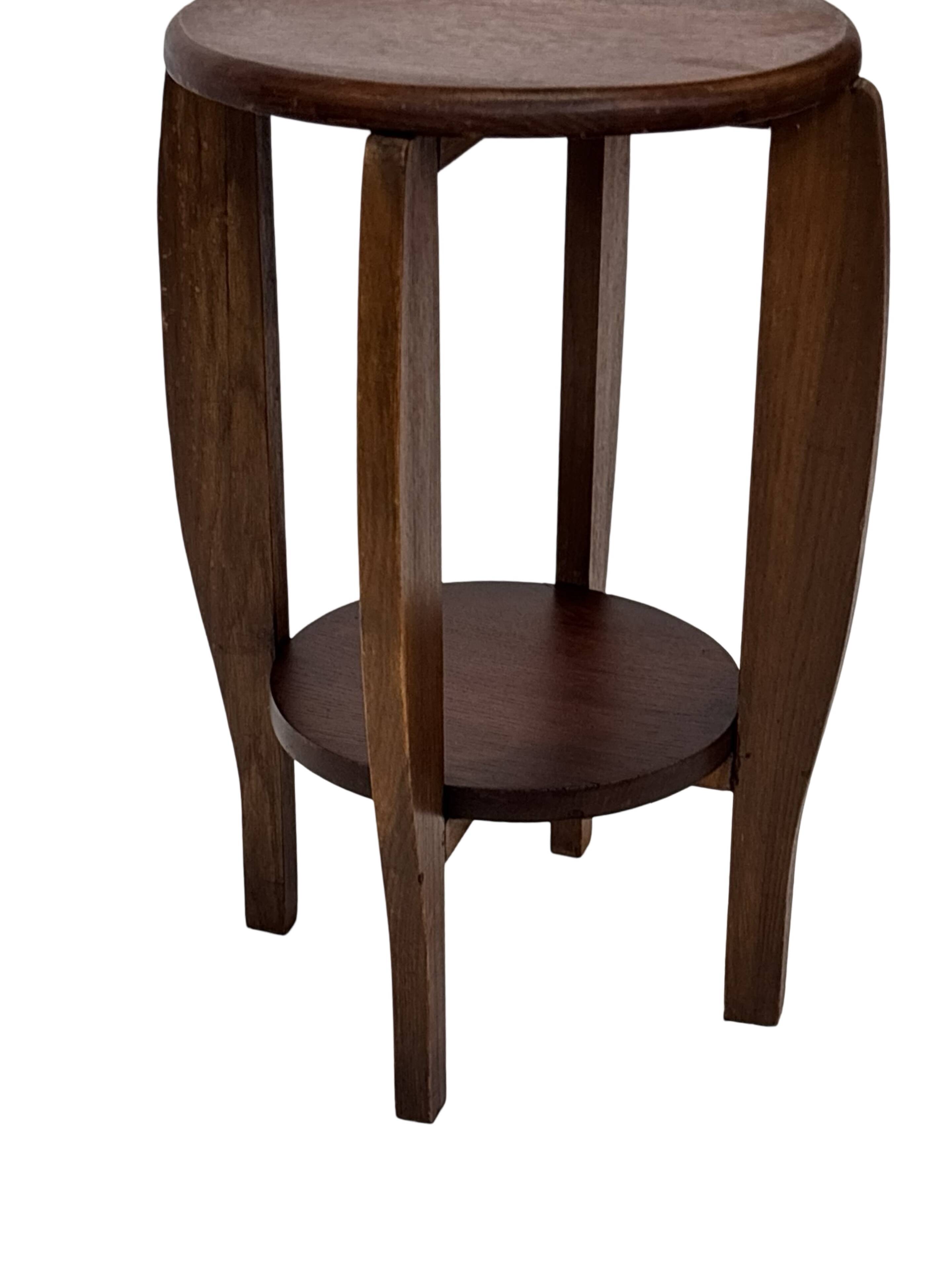 Art Deco Side Table Plant Table Oak 1950s Design