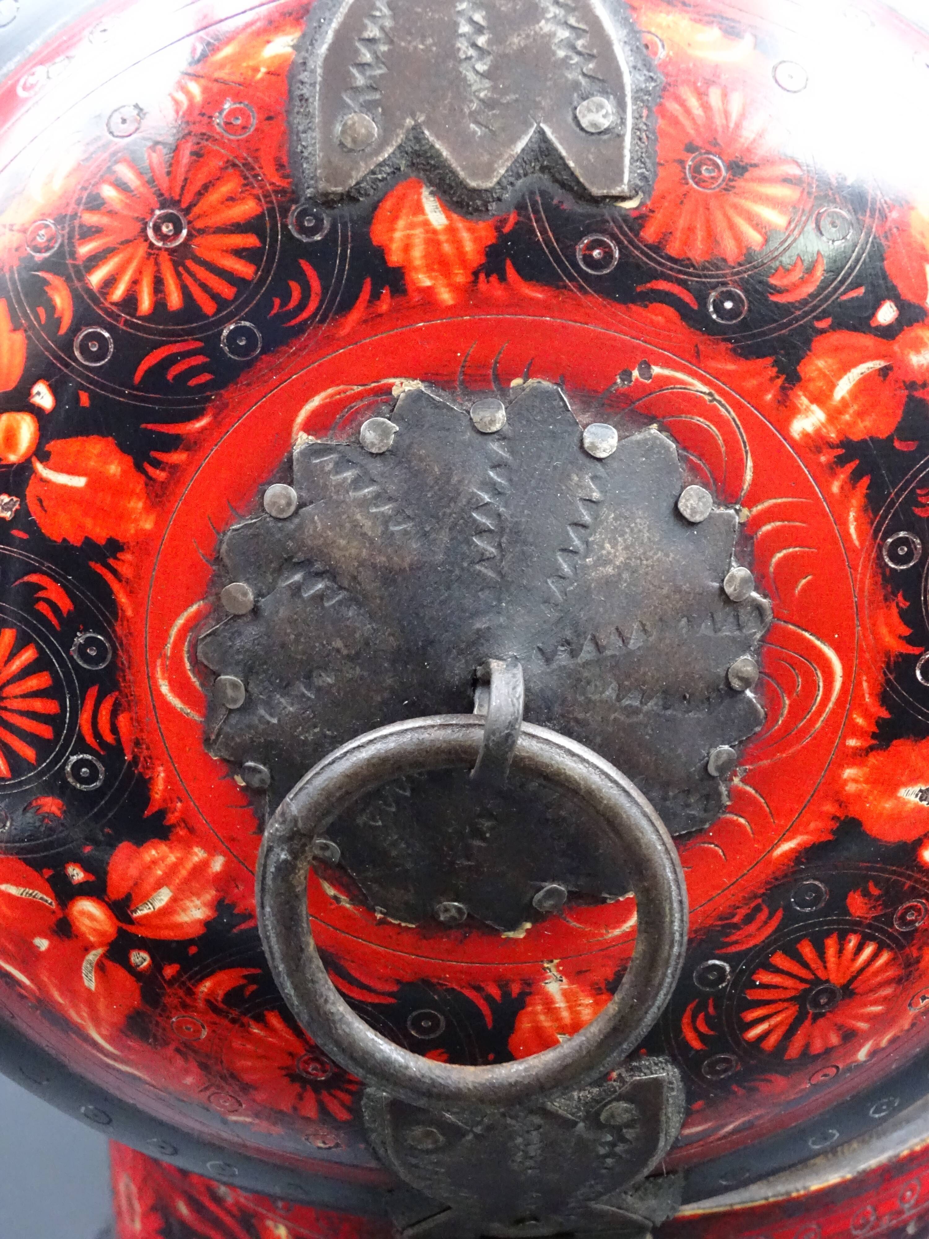 Wooden chapati box and fittings from India