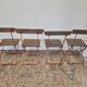 Set of 4 folding chairs for old bistro, guinguette, brasserie