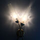 Pair of brass wall light double lights glass tubes. Year 50 60