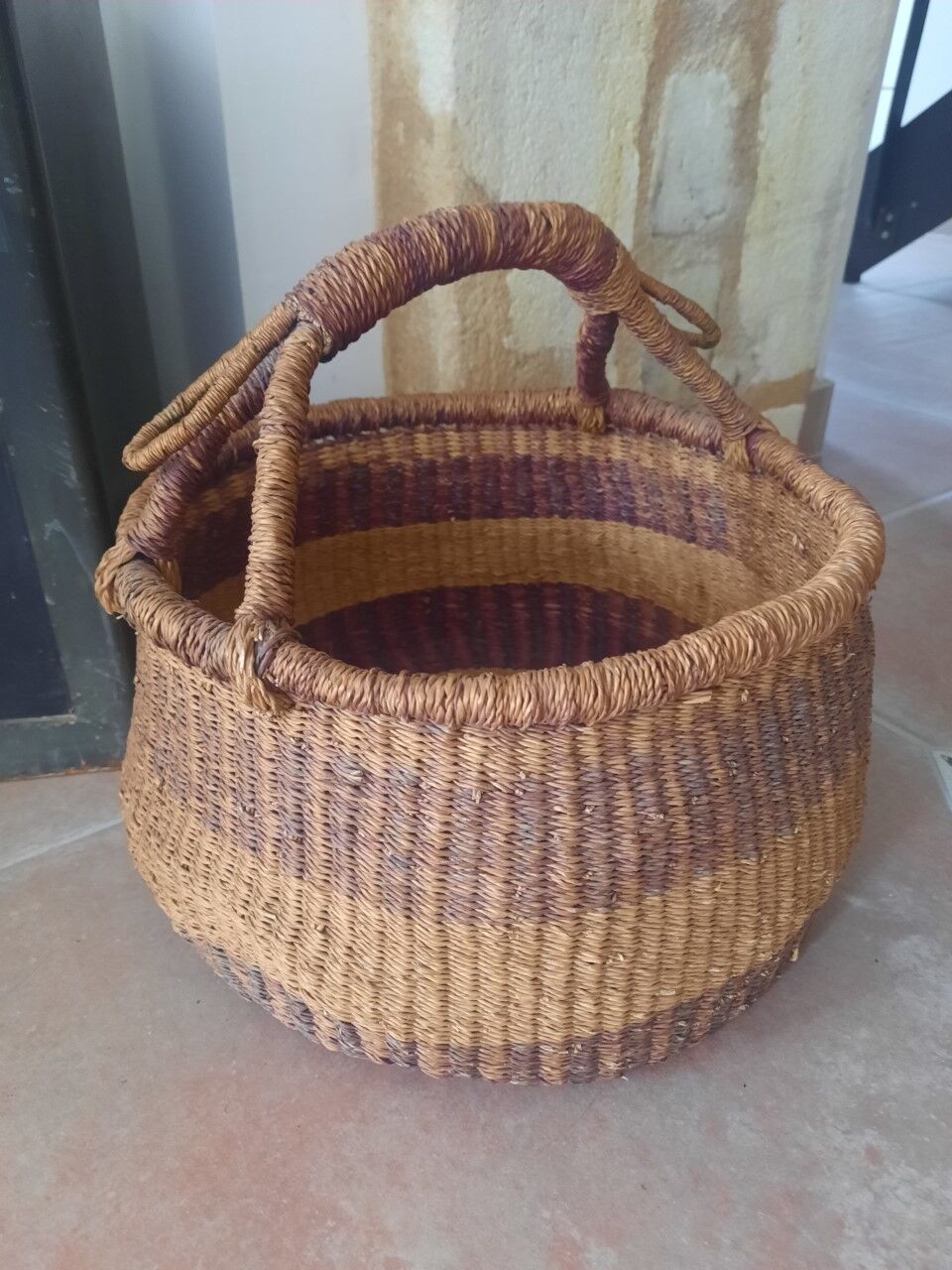 Old basket in soft wicker