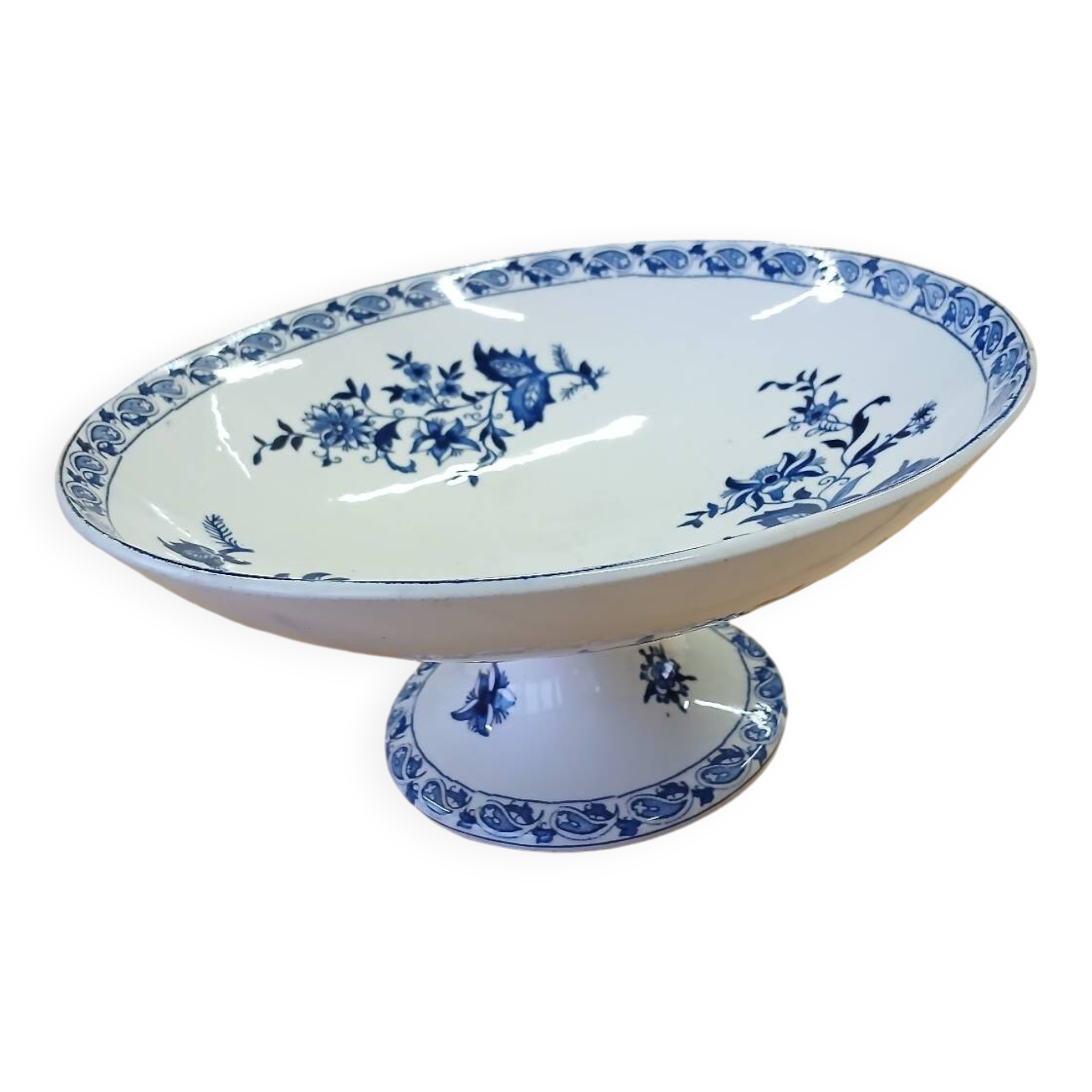 Large old Terre de fer compote bowl