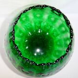 Vase Calice verre d'Empoli vert centre de table sur pied 38 cm coupe collection